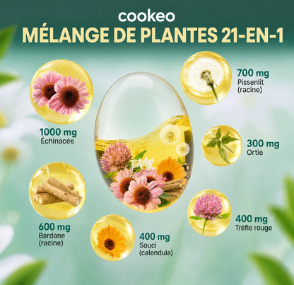 Drainage Lymphatique : Formule 21-en-1 pour la perte de poids et la poitrine (240 gélules)