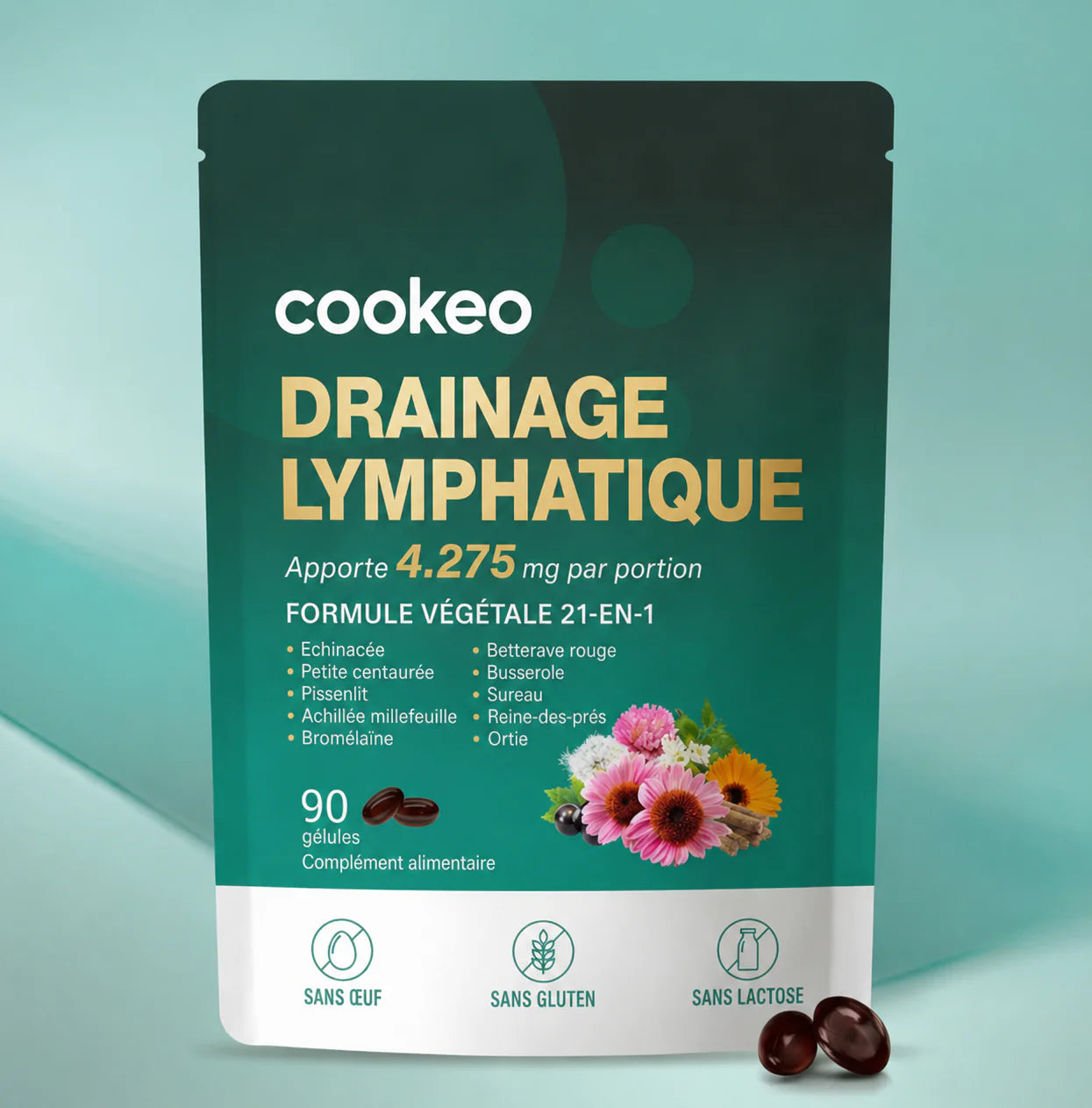 Capsules Drainage Lymphatique : Formule 21-en-1 pour la potrine hommes