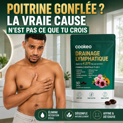 Capsules Drainage Lymphatique : Formule 21-en-1 pour la potrine hommes