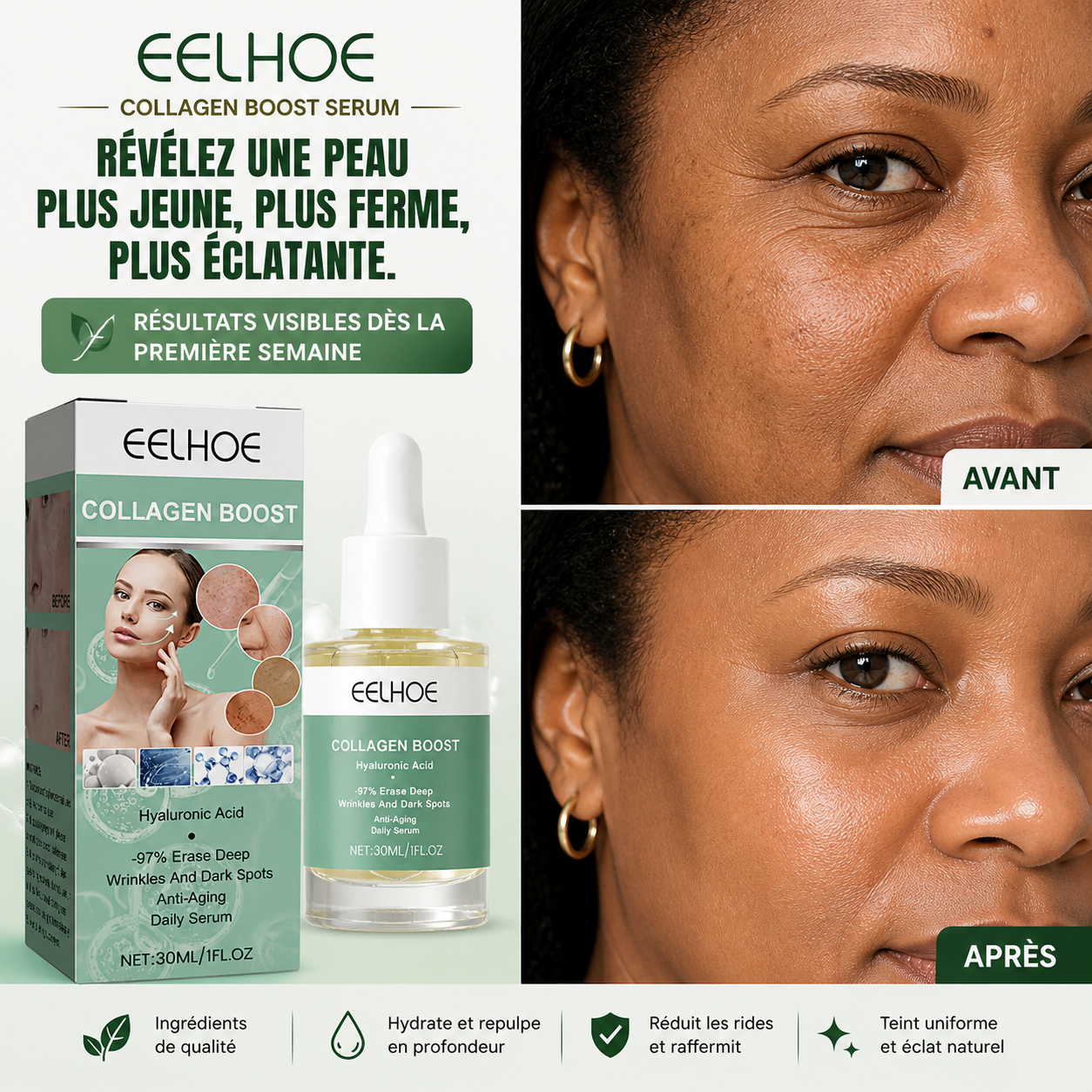 EELHOE Collagen Boost — Efface les Rides en 7 Jours